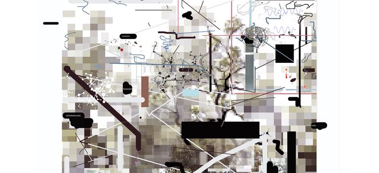 © Nora Schöpfer, transcending perception 2, 2019, Fotografie, Grafik, Acrylmalerei und Tintenstrahldruck auf Papier, 110cm x 110cm